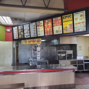 Inside of a fast food restaurant